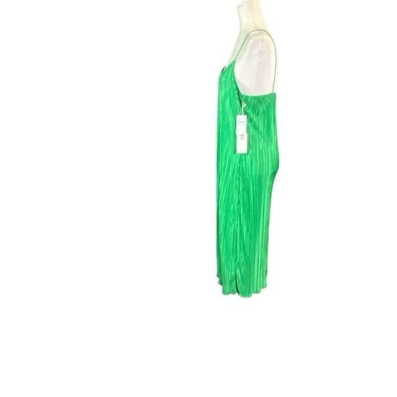 Good American Always Fits Green Plisse Slip Dress size Large (3-4) Midi pleat - Picture 3 of 7